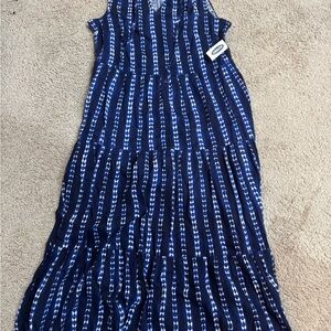 Old Navy Blue and White Patterned Dress